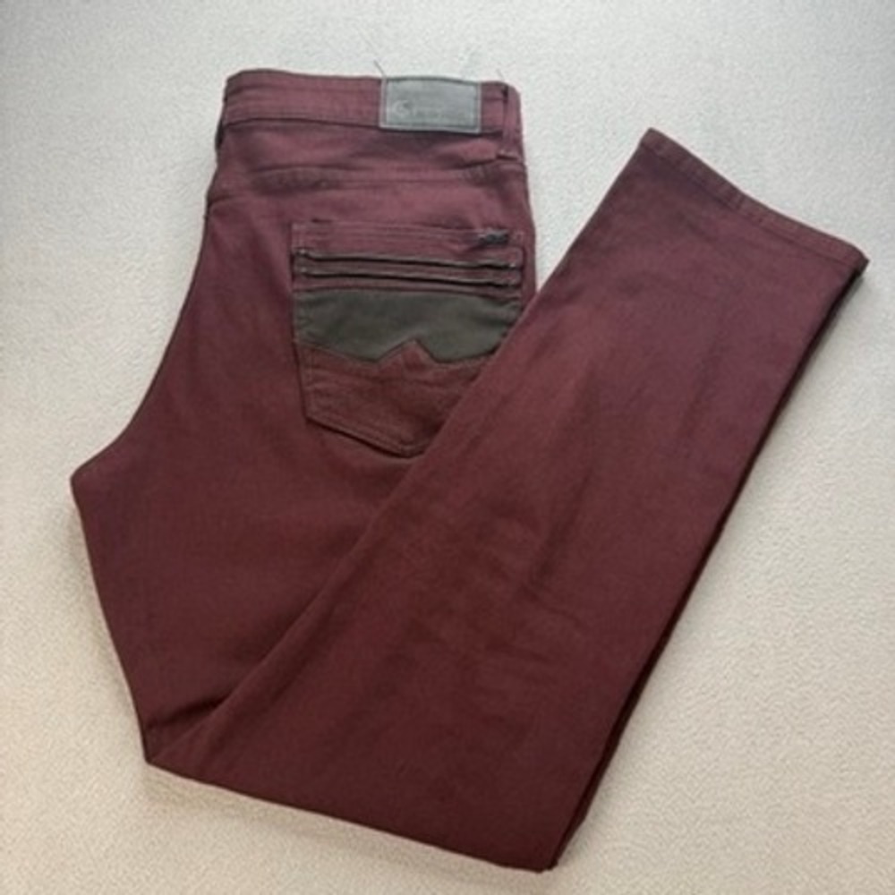Fried Denim Jeans Slim Fit 38x32 (FIt 38x31) Maroon Stretch Casual Streetwear